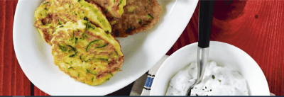 Galettes courgettes sauce yogourt